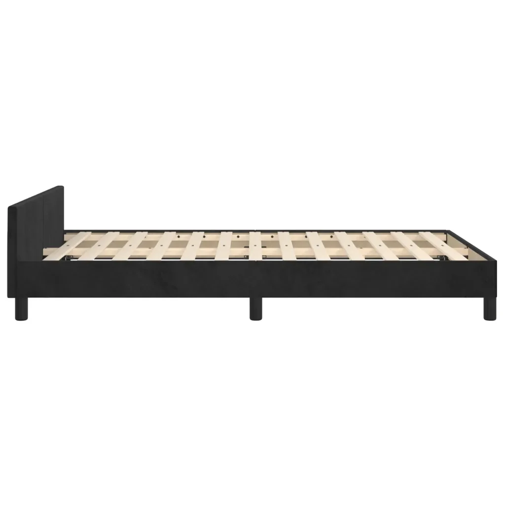 Letto matrimoniale | Letto per adulti | Giroletto senza Materasso Nero 120x200 cm Velluto - Image 7