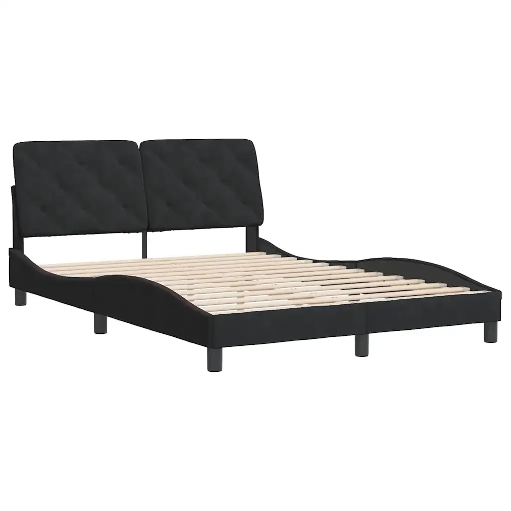 Letto matrimoniale | Letto per adulti | Giroletto senza Materasso Nero 120x200 cm Velluto - Image 4