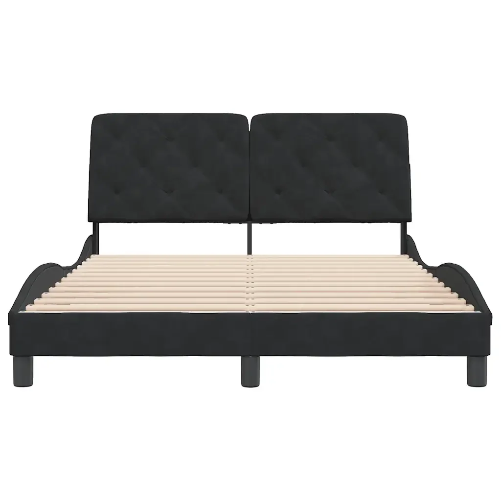 Letto matrimoniale | Letto per adulti | Giroletto senza Materasso Nero 120x200 cm Velluto - Image 5