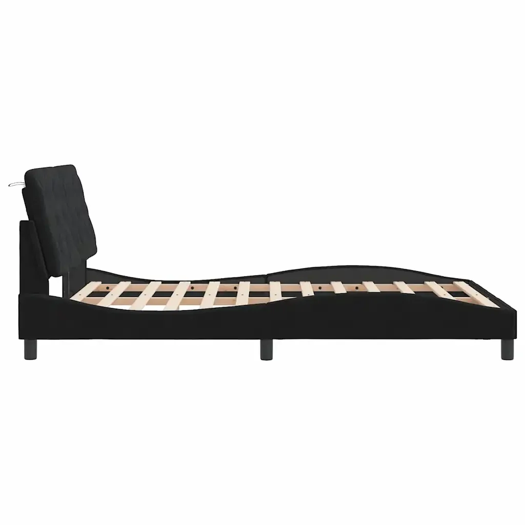Letto matrimoniale | Letto per adulti | Giroletto senza Materasso Nero 120x200 cm Velluto - Image 6