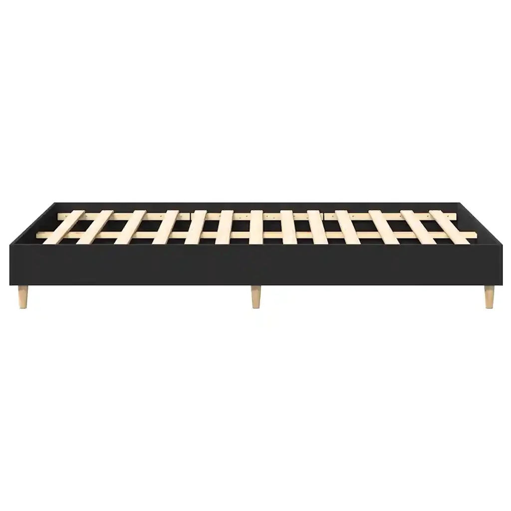 Letto matrimoniale | Letto per adulti | Giroletto senza Materasso Nero 140x190 cm in Legno Multistrato - Image 6