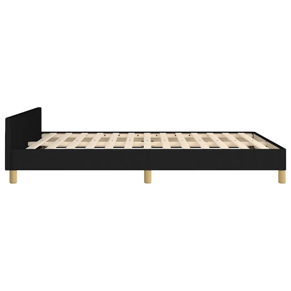 Letto matrimoniale | Letto per adulti | Giroletto senza Materasso Nero 140x190 cm in Tessuto - Image 7