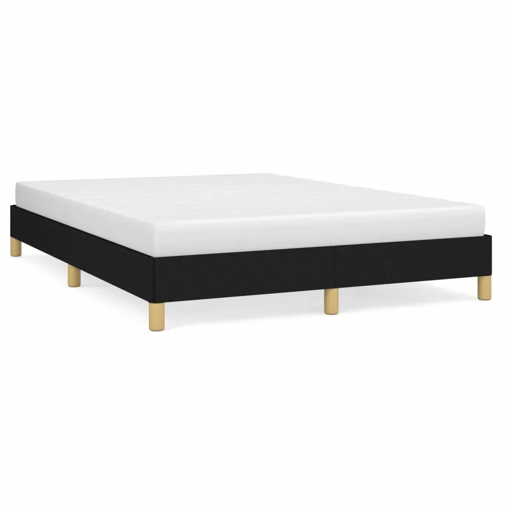 Letto matrimoniale | Letto per adulti | Giroletto senza Materasso Nero 140x190 cm in Tessuto