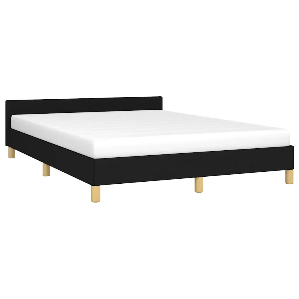 Letto matrimoniale | Letto per adulti | Giroletto senza Materasso Nero 140x190 cm in Tessuto - Image 4