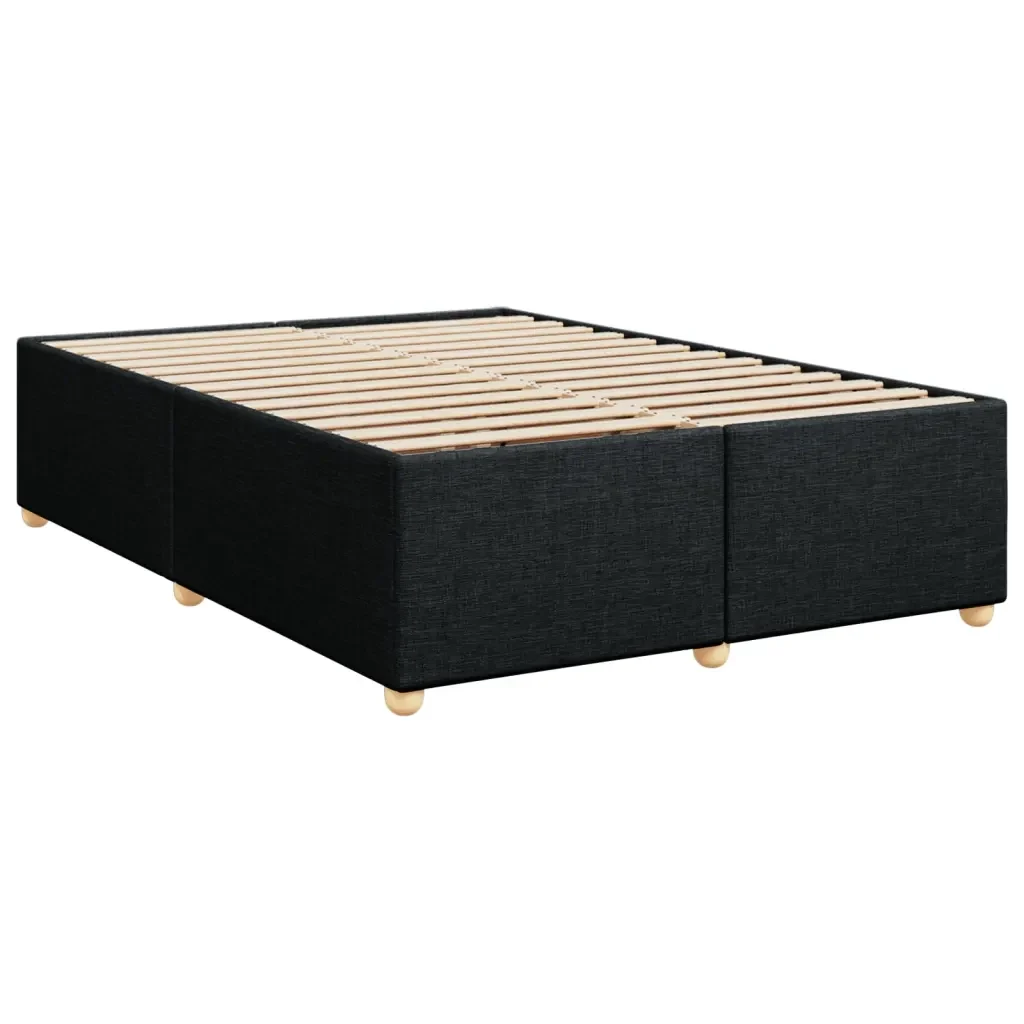 Letto matrimoniale | Letto per adulti | Giroletto senza Materasso Nero 140x190 cm in Tessuto - Image 3