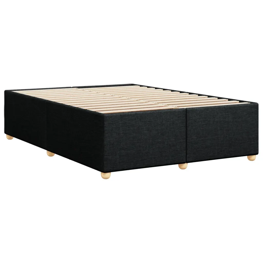 Letto matrimoniale | Letto per adulti | Giroletto senza Materasso Nero 140x190 cm in Tessuto - Image 6