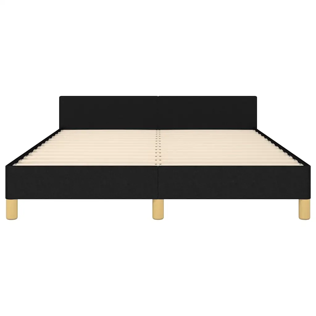 Letto matrimoniale | Letto per adulti | Giroletto senza Materasso Nero 140x190 cm in Tessuto - Image 6