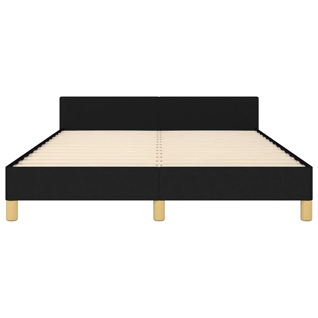 Letto matrimoniale | Letto per adulti | Giroletto senza Materasso Nero 140x190 cm in Tessuto - Image 6