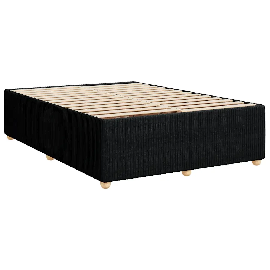 Letto matrimoniale | Letto per adulti | Giroletto senza Materasso Nero 140x190 cm in Tessuto - Image 3
