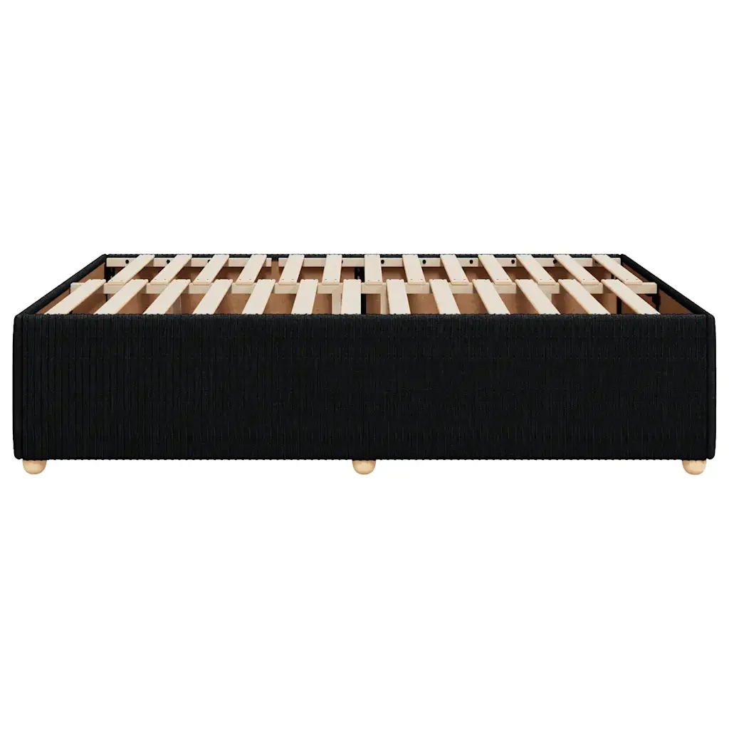 Letto matrimoniale | Letto per adulti | Giroletto senza Materasso Nero 140x190 cm in Tessuto - Image 5
