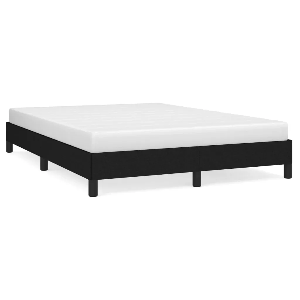 Letto matrimoniale | Letto per adulti | Giroletto senza Materasso Nero 140x190 cm in Tessuto