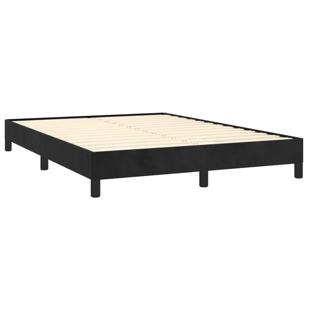 Letto matrimoniale | Letto per adulti | Giroletto senza Materasso Nero 140x190 cm in Velluto - Image 4