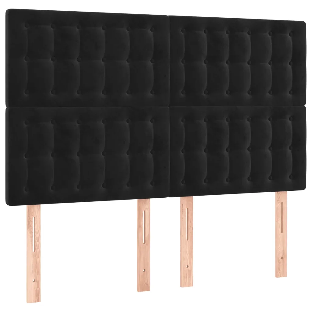 Letto matrimoniale | Letto per adulti | Giroletto senza Materasso Nero 140x190 cm in Velluto - Image 8