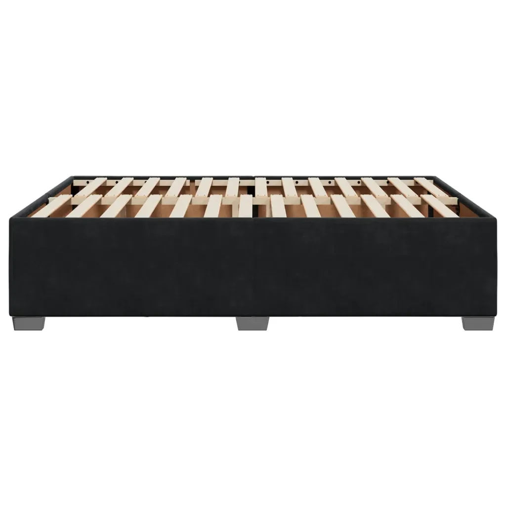 Letto matrimoniale | Letto per adulti | Giroletto senza Materasso Nero 140x190 cm in Velluto - Image 5