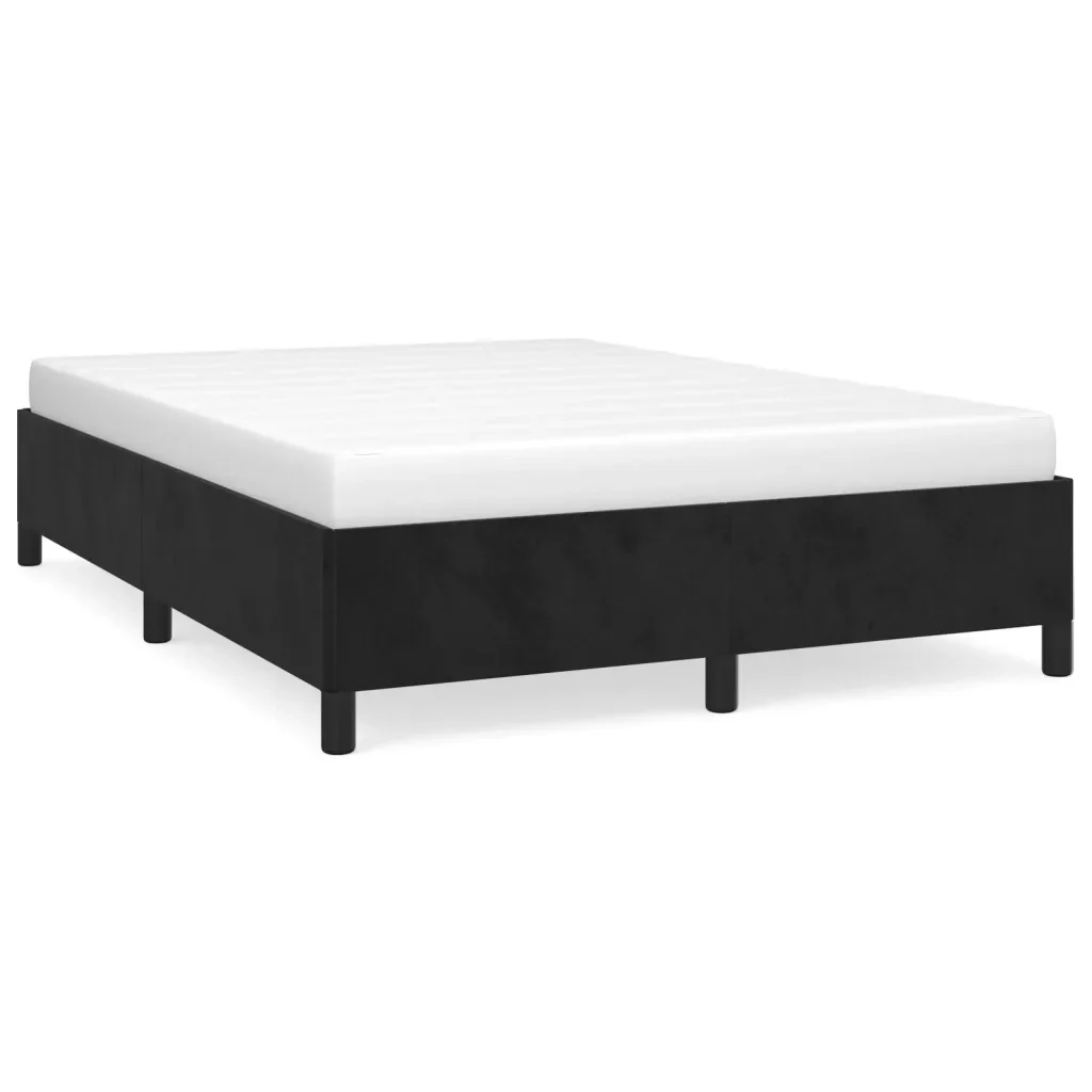 Letto matrimoniale | Letto per adulti | Giroletto senza Materasso Nero 140x190 cm in Velluto