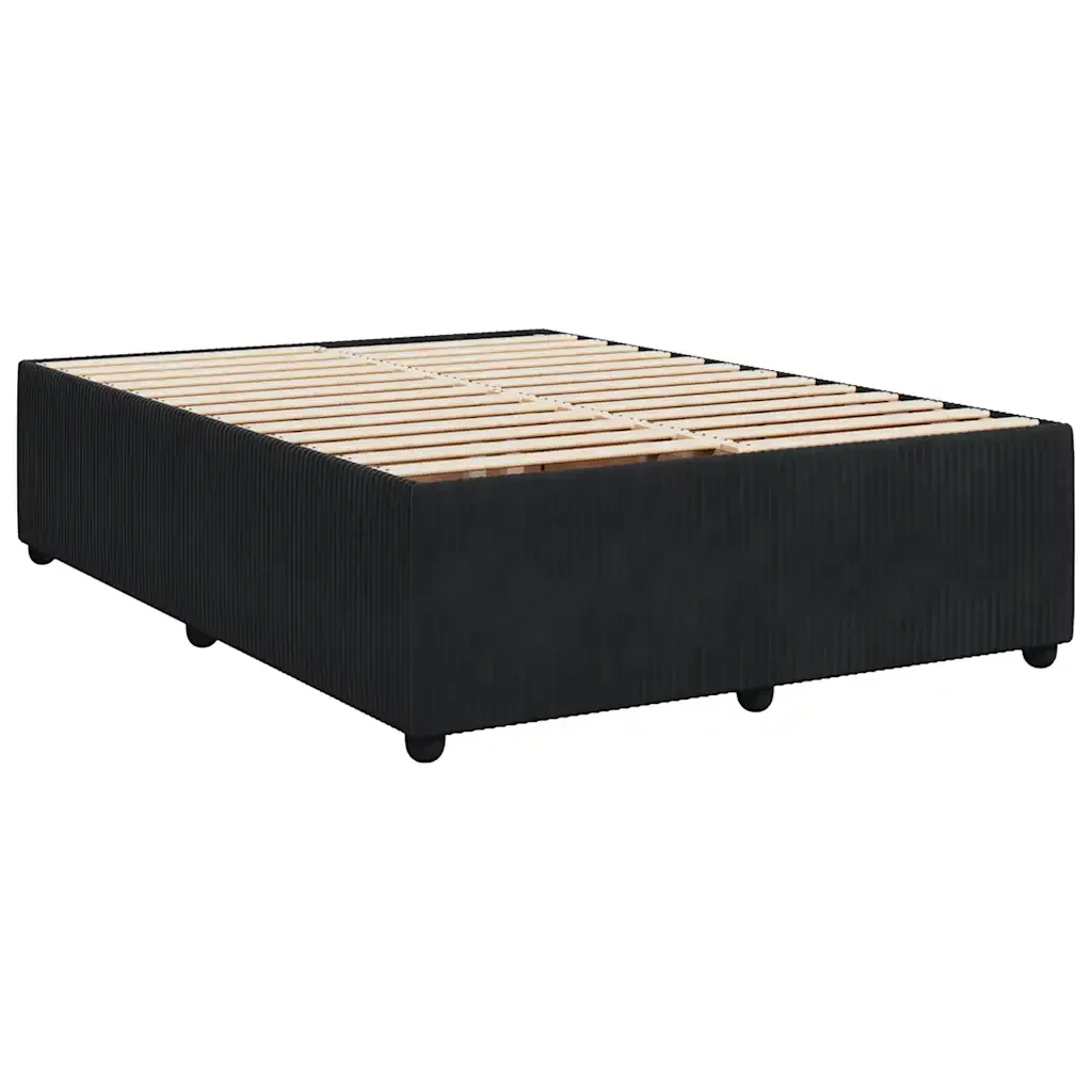 Letto matrimoniale | Letto per adulti | Giroletto senza Materasso Nero 140x190 cm in Velluto - Image 4