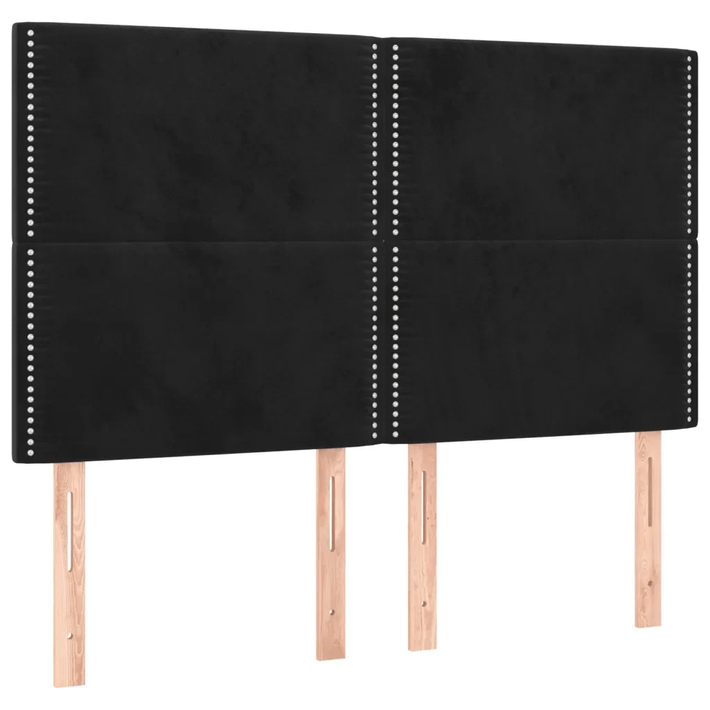 Letto matrimoniale | Letto per adulti | Giroletto senza Materasso Nero 140x190 cm in Velluto - Image 9