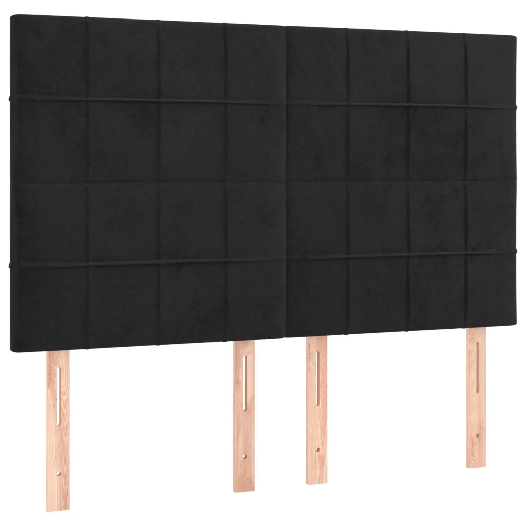 Letto matrimoniale | Letto per adulti | Giroletto senza Materasso Nero 140x190 cm in Velluto - Image 8