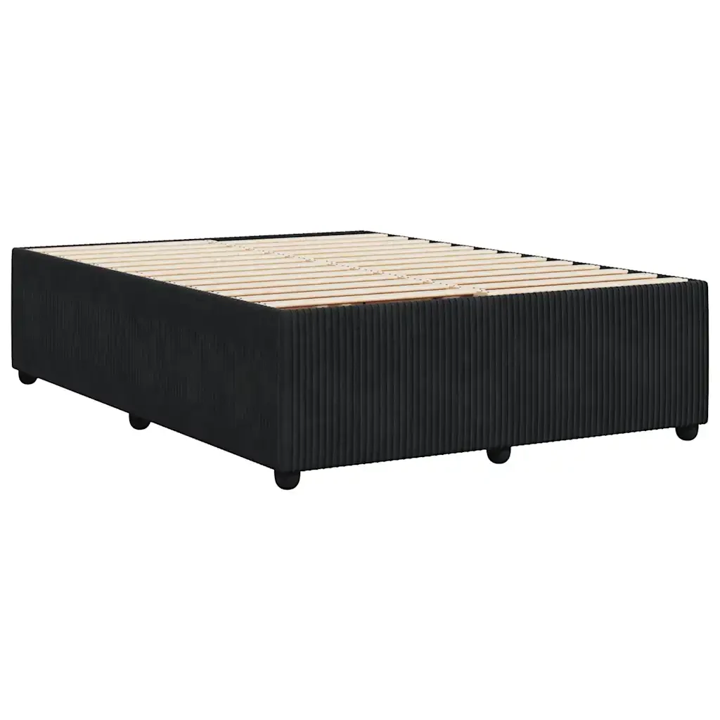 Letto matrimoniale | Letto per adulti | Giroletto senza Materasso Nero 140x190 cm in Velluto - Image 6