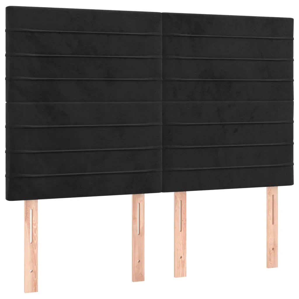 Letto matrimoniale | Letto per adulti | Giroletto senza Materasso Nero 140x190 cm in Velluto - Image 8