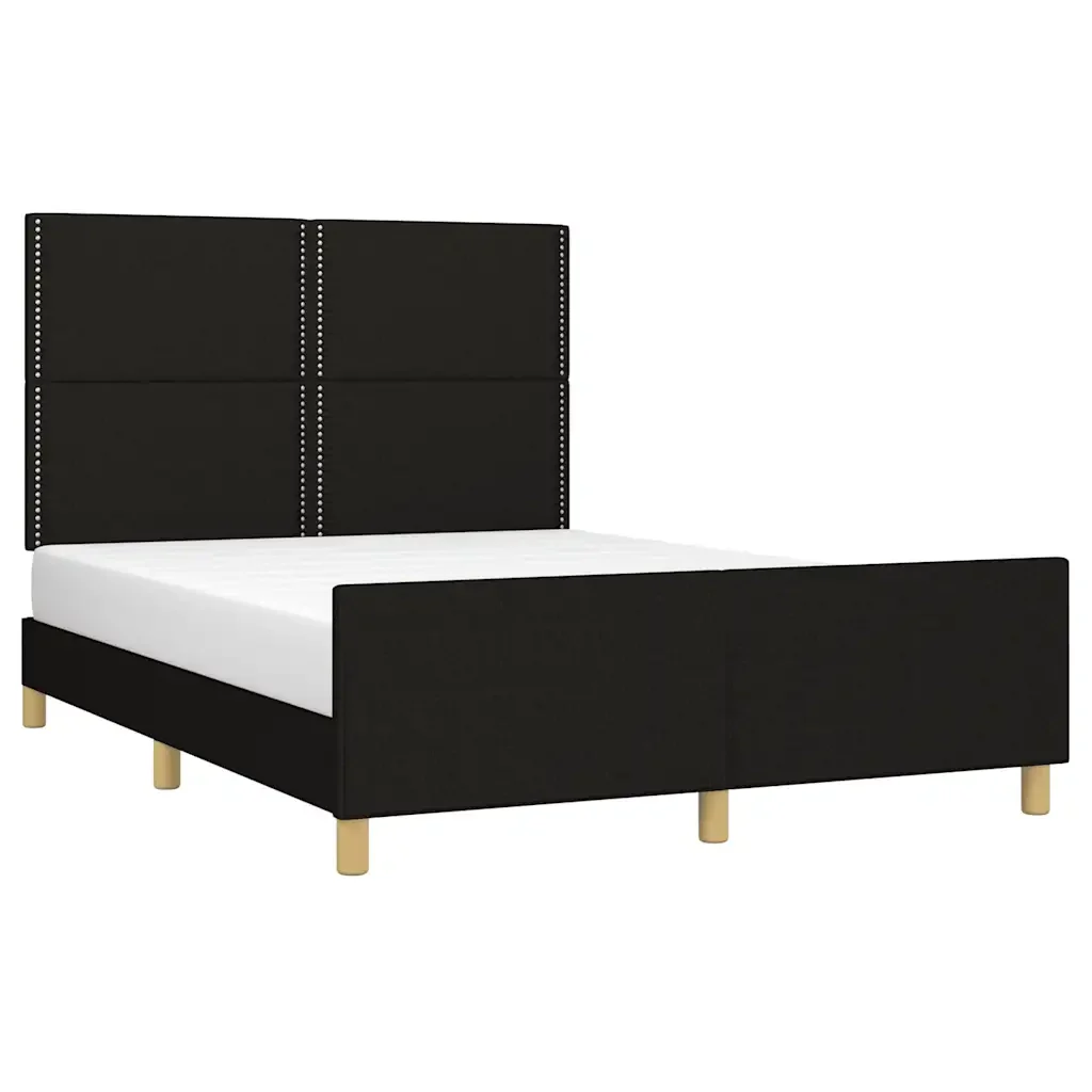 Letto matrimoniale | Letto per adulti | Giroletto senza Materasso Nero 140x200 cm in Tessuto - Image 3