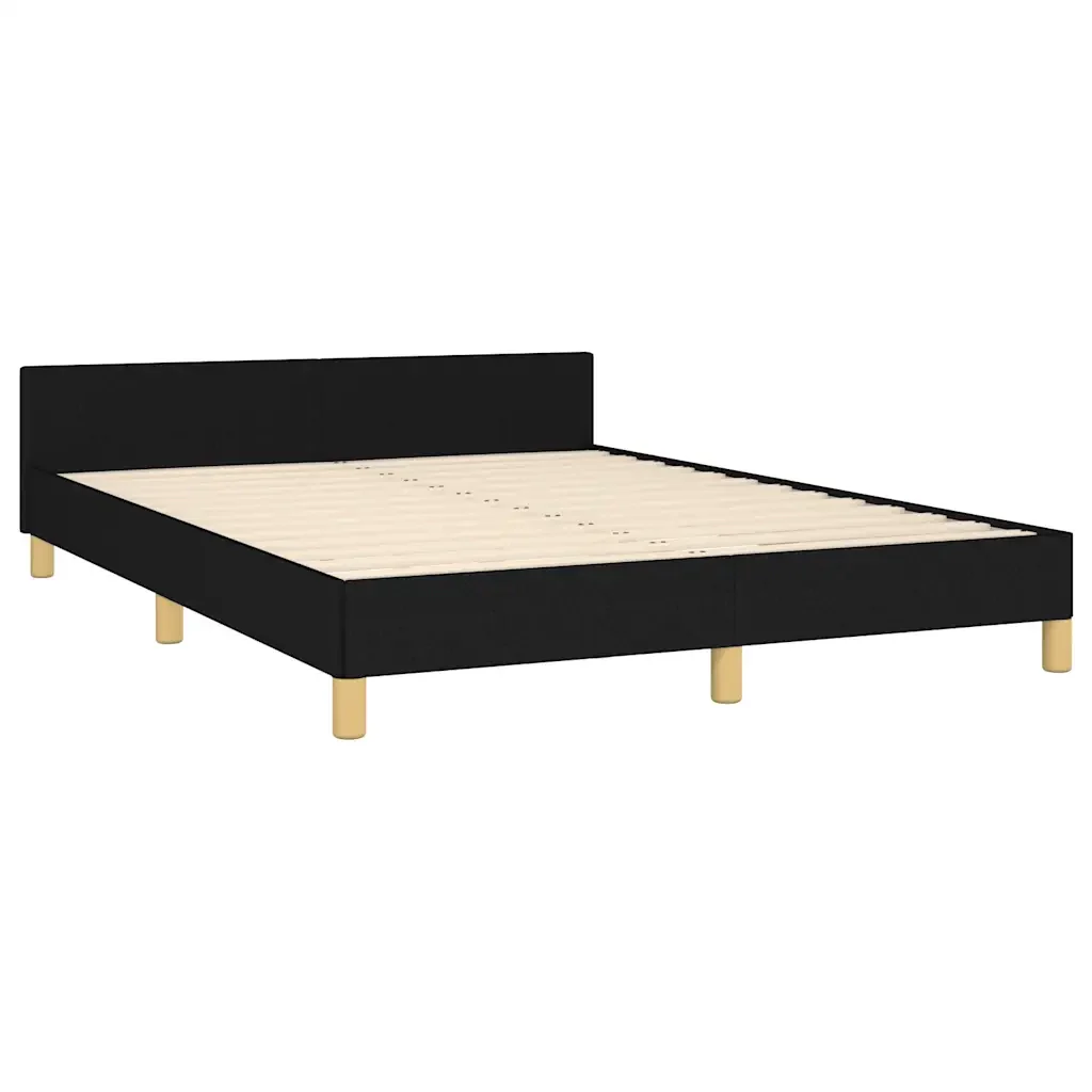Letto matrimoniale | Letto per adulti | Giroletto senza Materasso Nero 140x200 cm in Tessuto - Image 5