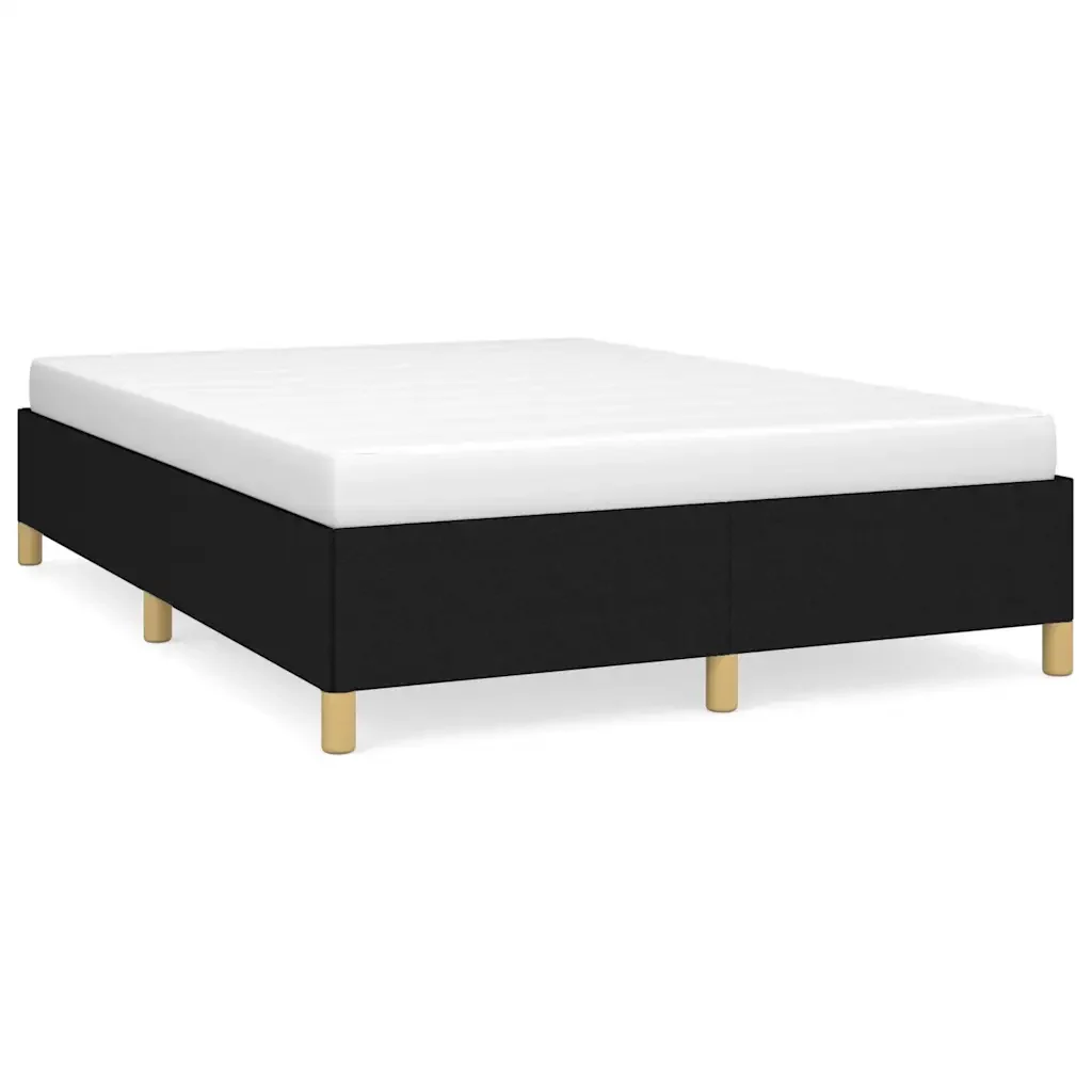 Letto matrimoniale | Letto per adulti | Giroletto senza Materasso Nero 140x200 cm in Tessuto