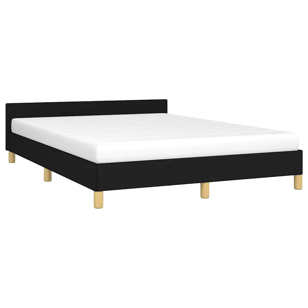 Letto matrimoniale | Letto per adulti | Giroletto senza Materasso Nero 140x200 cm in Tessuto - Image 4