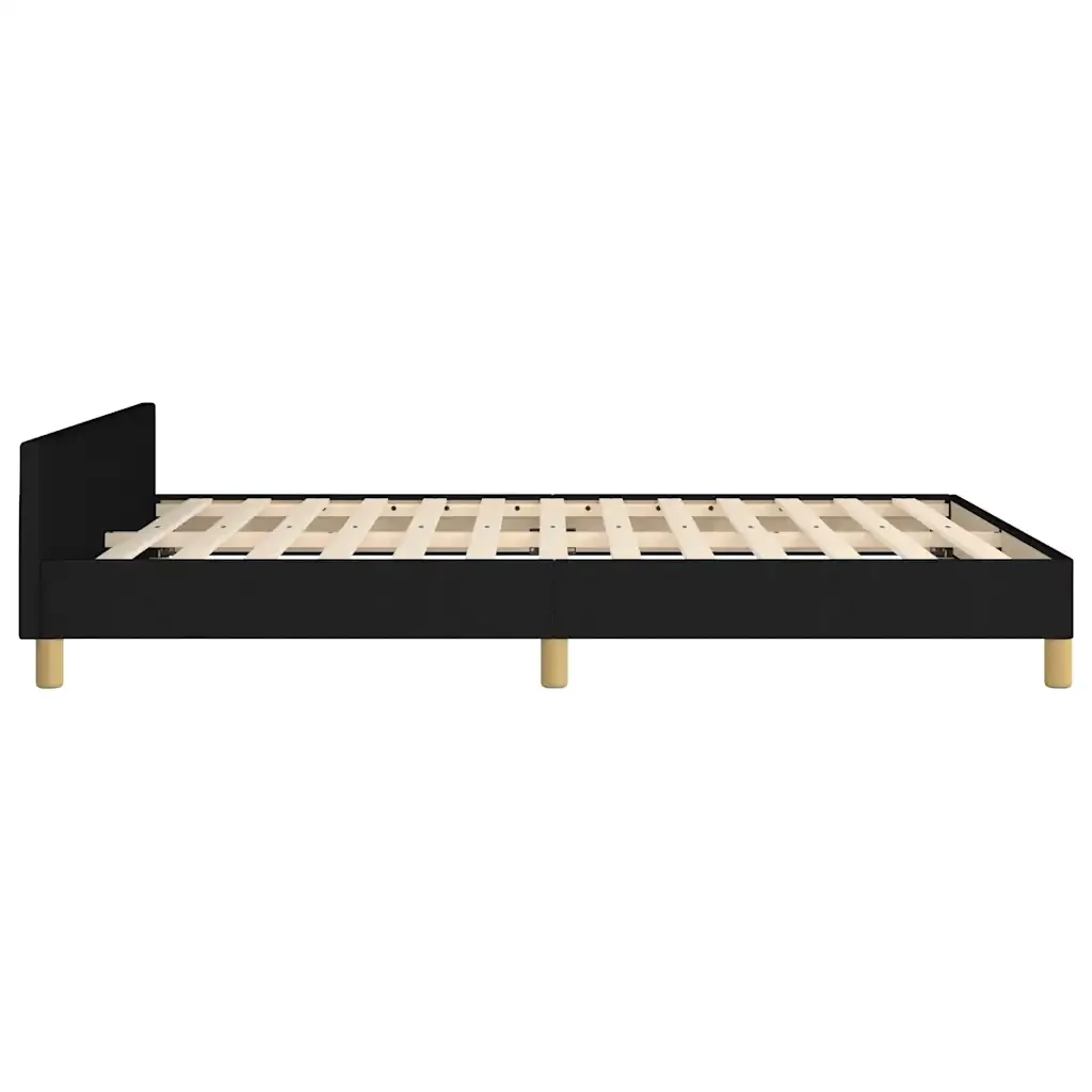 Letto matrimoniale | Letto per adulti | Giroletto senza Materasso Nero 140x200 cm in Tessuto - Image 6