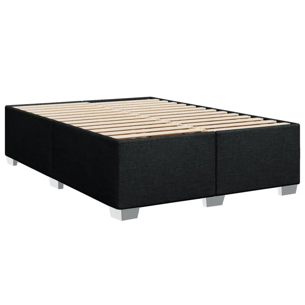 Letto matrimoniale | Letto per adulti | Giroletto senza Materasso Nero 140x200 cm in Tessuto - Image 3