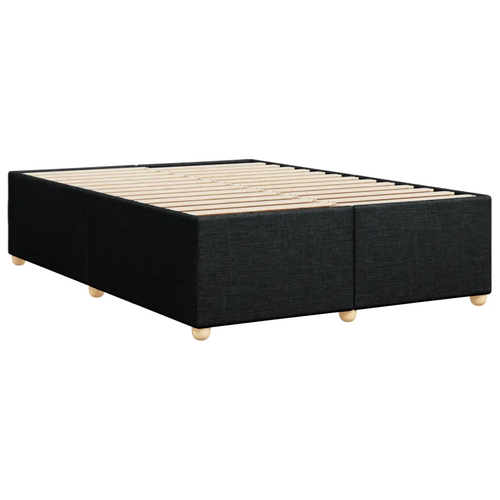 Letto matrimoniale | Letto per adulti | Giroletto senza Materasso Nero 140x200 cm in Tessuto - Image 6