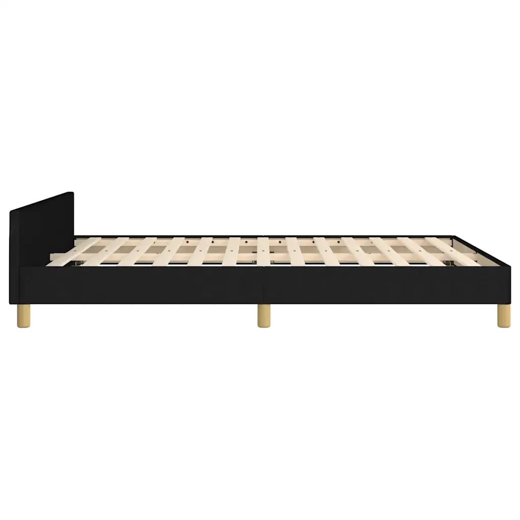 Letto matrimoniale | Letto per adulti | Giroletto senza Materasso Nero 140x200 cm in Tessuto - Image 7