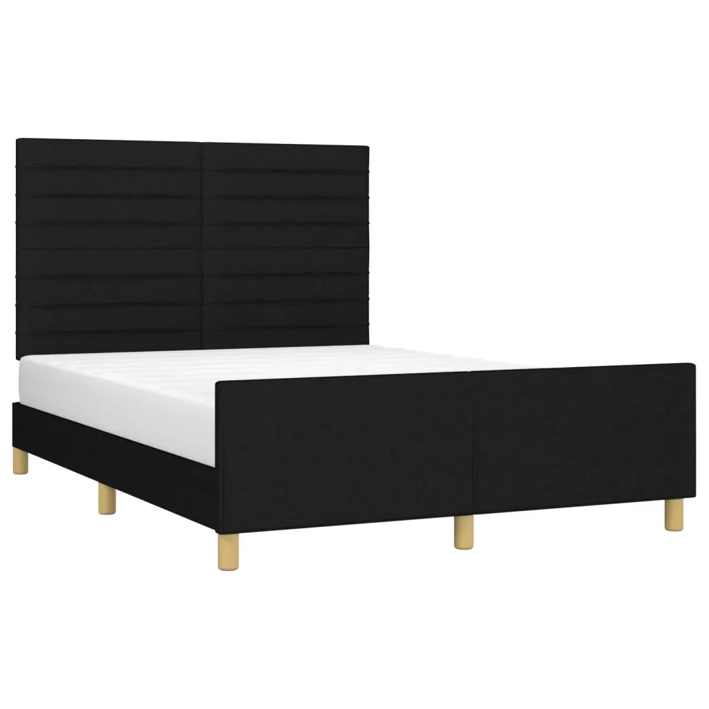 Letto matrimoniale | Letto per adulti | Giroletto senza Materasso Nero 140x200 cm in Tessuto - Image 4