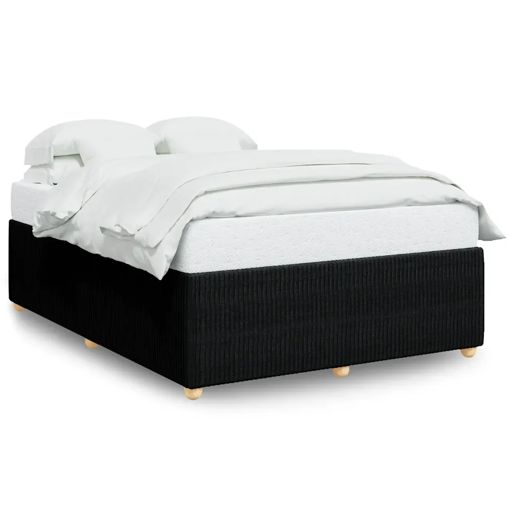 Letto matrimoniale | Letto per adulti | Giroletto senza Materasso Nero 140x200 cm in Tessuto