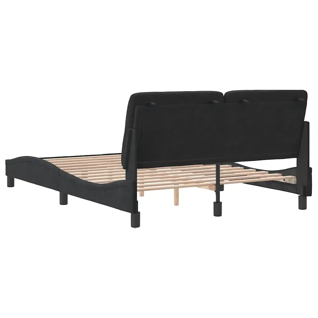 Letto matrimoniale | Letto per adulti | Giroletto senza Materasso Nero 140x200 cm in Velluto - Image 7