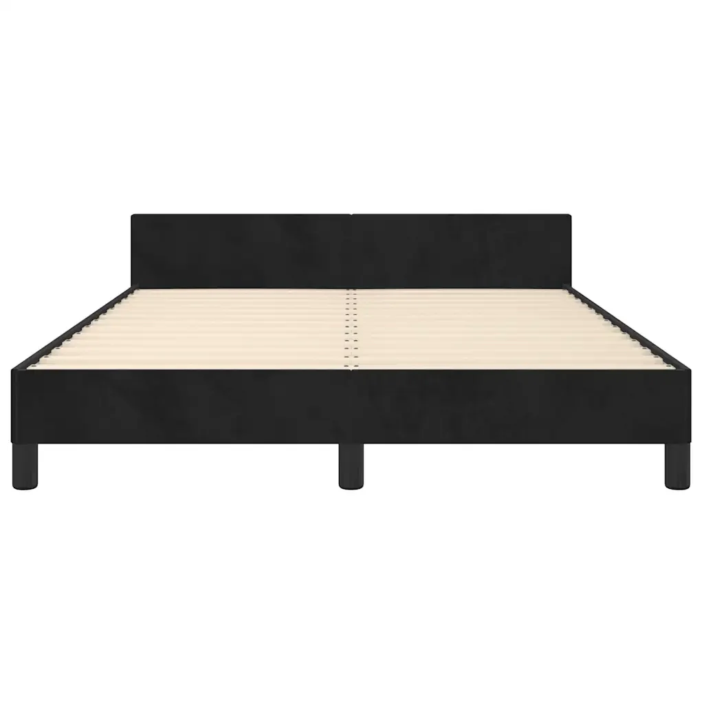 Letto matrimoniale | Letto per adulti | Giroletto senza Materasso Nero 140x200 cm in Velluto - Image 5