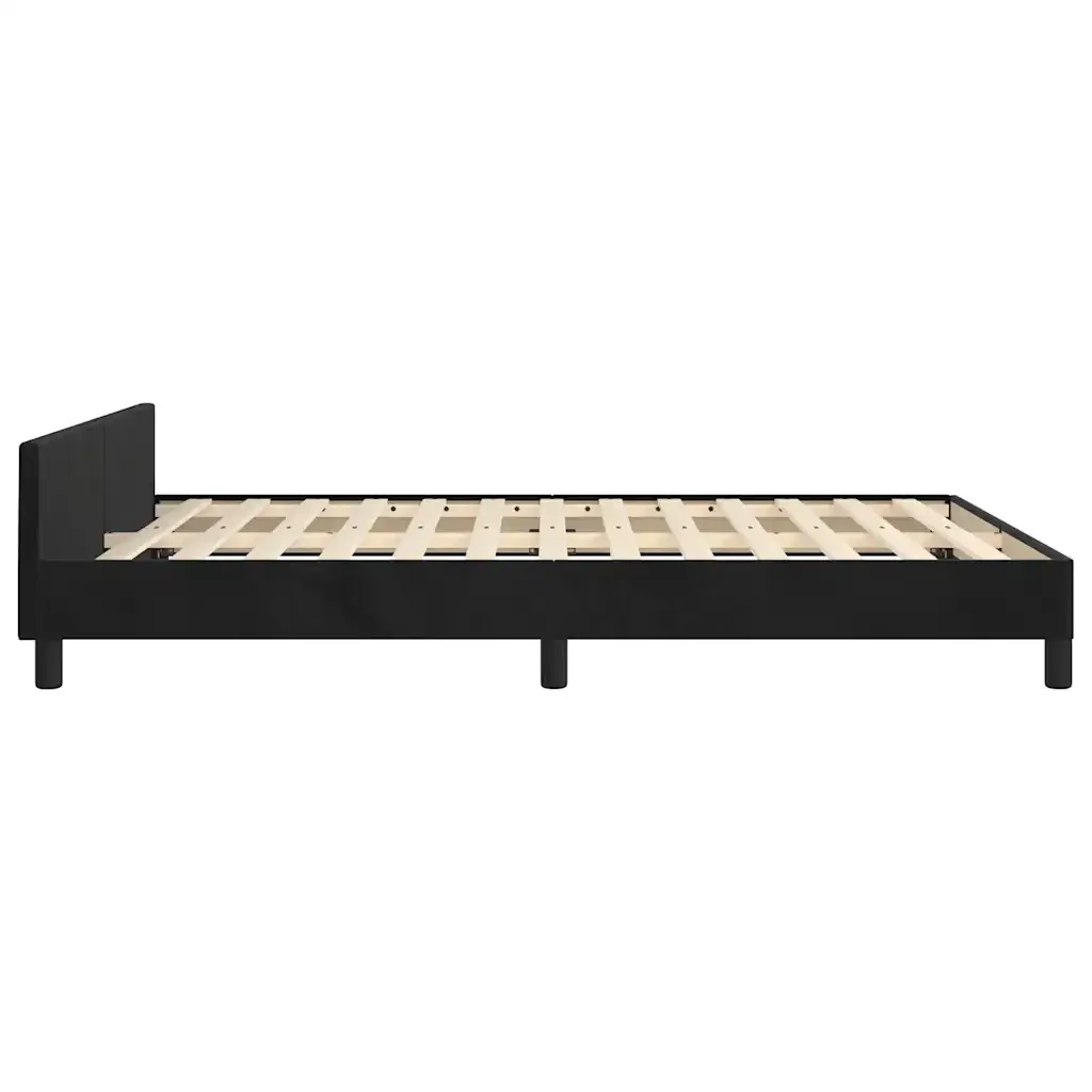 Letto matrimoniale | Letto per adulti | Giroletto senza Materasso Nero 140x200 cm in Velluto - Image 6