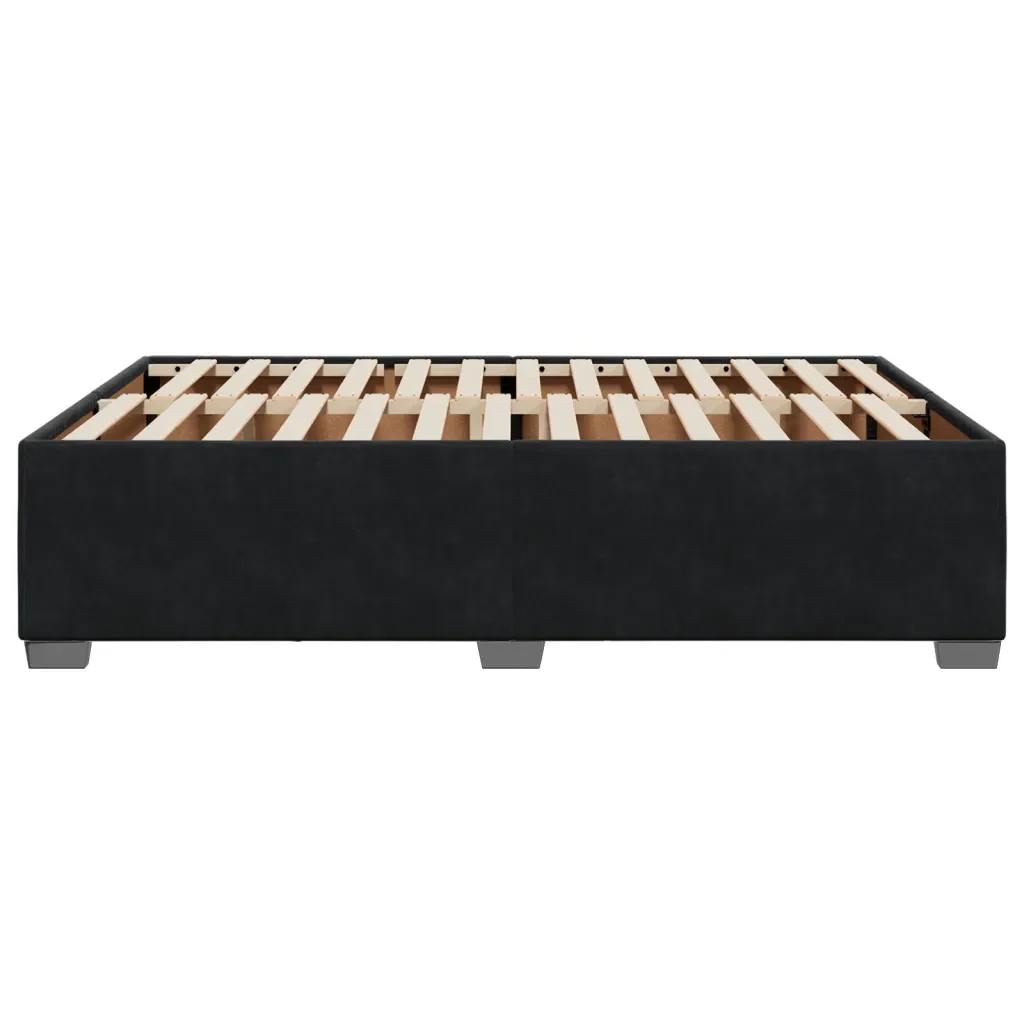 Letto matrimoniale | Letto per adulti | Giroletto senza Materasso Nero 140x200 cm in Velluto - Image 5