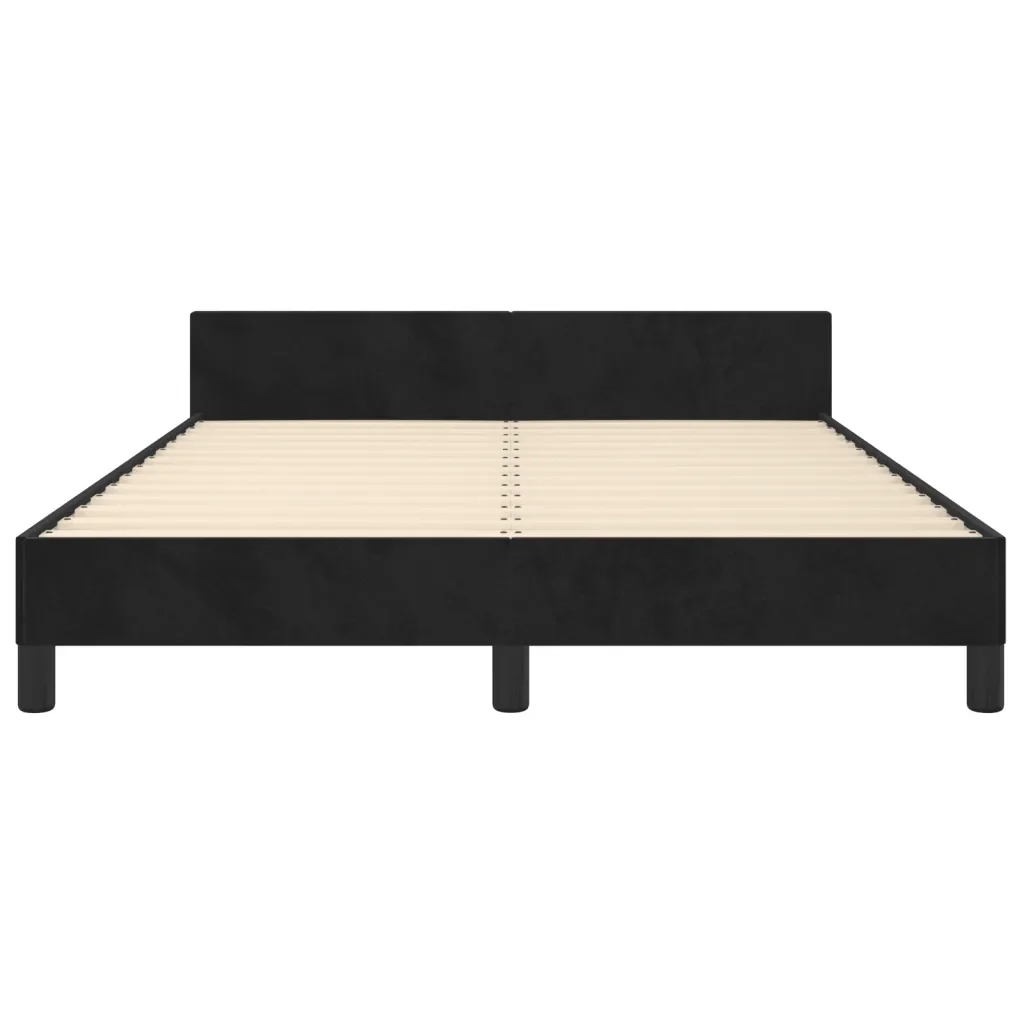 Letto matrimoniale | Letto per adulti | Giroletto senza Materasso Nero 140x200 cm in Velluto - Image 6