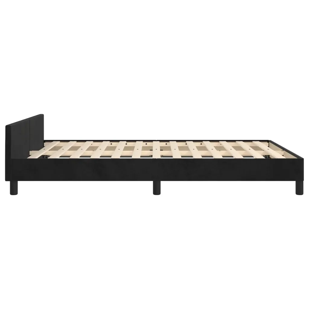 Letto matrimoniale | Letto per adulti | Giroletto senza Materasso Nero 140x200 cm in Velluto - Image 7