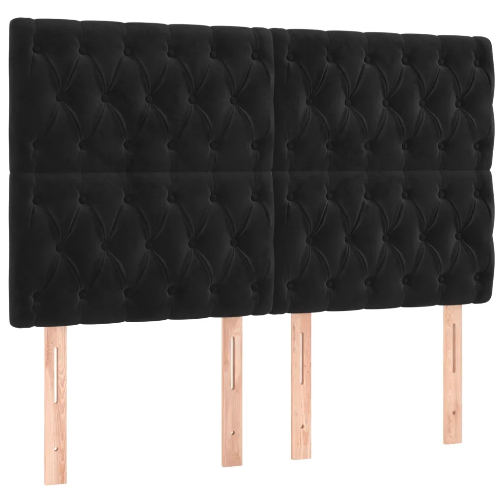 Letto matrimoniale | Letto per adulti | Giroletto senza Materasso Nero 140x200 cm in Velluto - Image 8