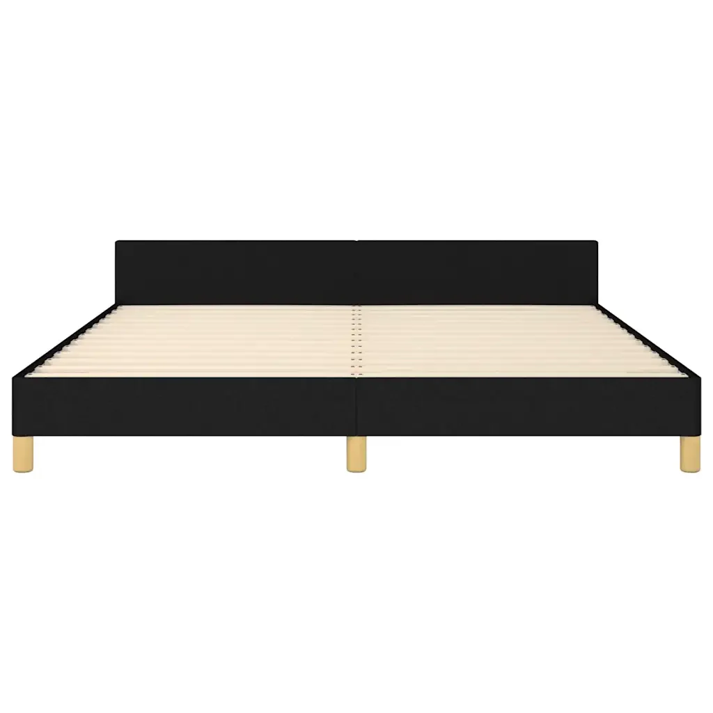 Letto matrimoniale | Letto per adulti | Giroletto senza Materasso Nero 160x200 cm in Tessuto - Image 6