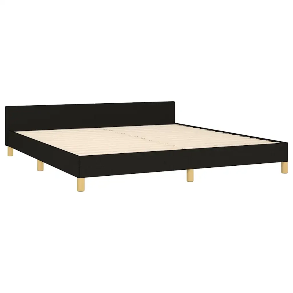 Letto matrimoniale | Letto per adulti | Giroletto senza Materasso Nero 160x200 cm in Tessuto - Image 5
