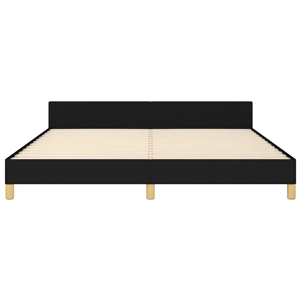 Letto matrimoniale | Letto per adulti | Giroletto senza Materasso Nero 160x200 cm in Tessuto - Image 6