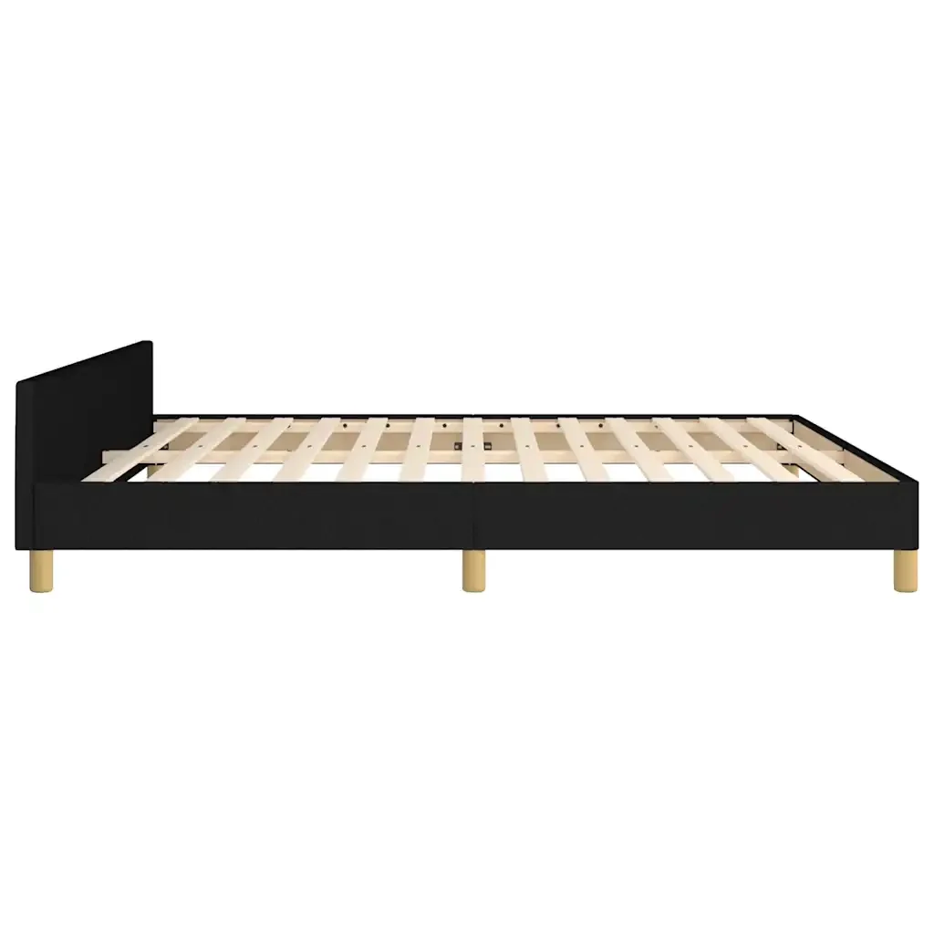 Letto matrimoniale | Letto per adulti | Giroletto senza Materasso Nero 160x200 cm in Tessuto - Image 7