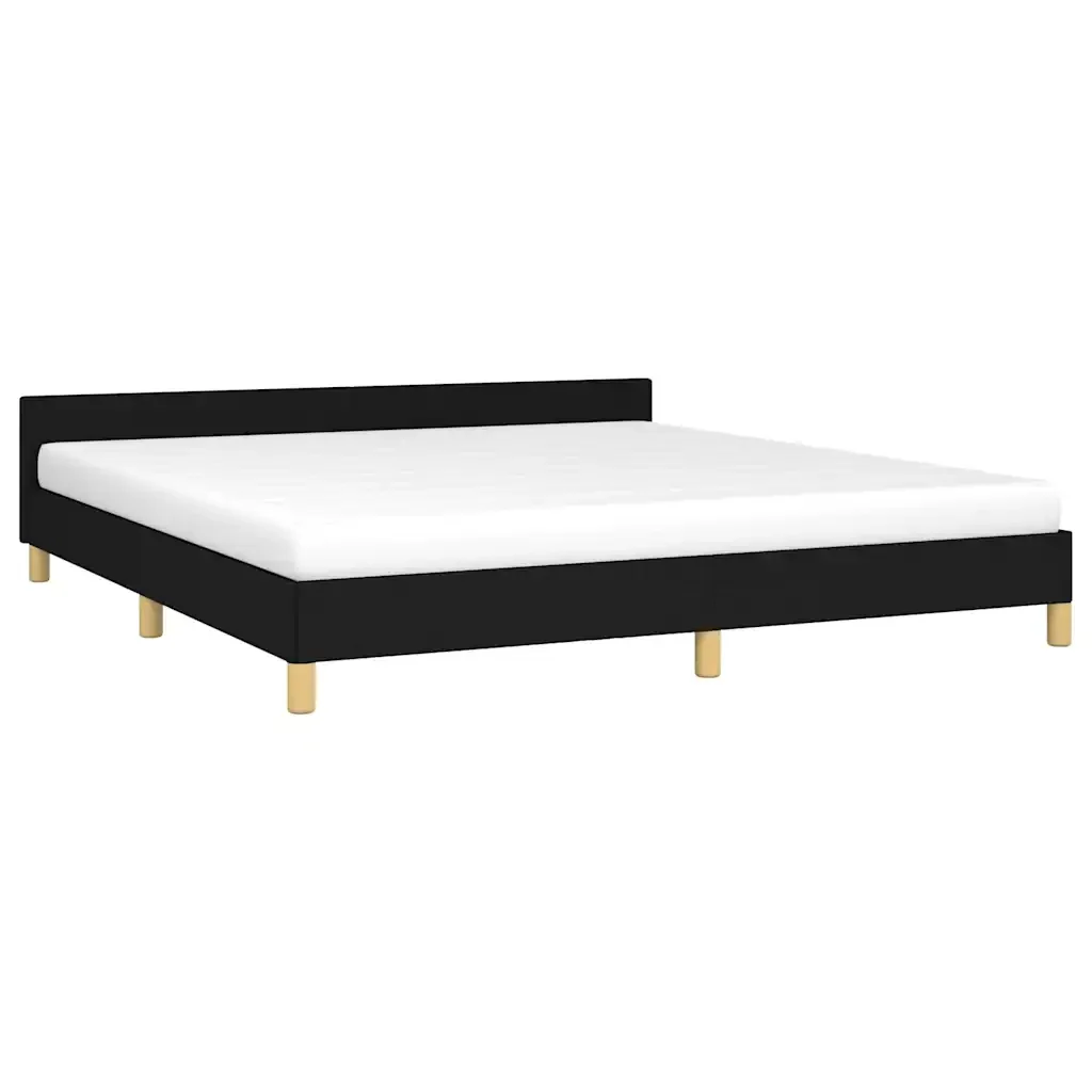 Letto matrimoniale | Letto per adulti | Giroletto senza Materasso Nero 160x200 cm in Tessuto - Image 4