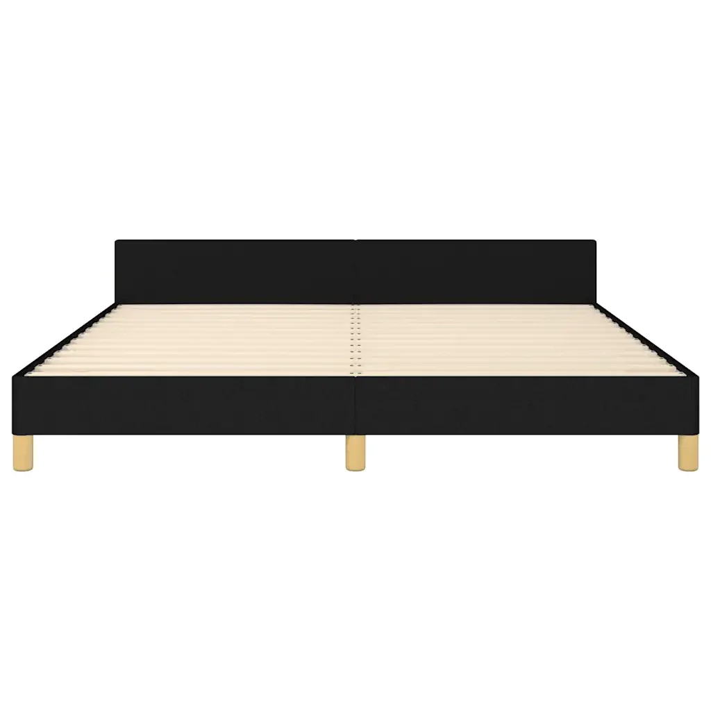 Letto matrimoniale | Letto per adulti | Giroletto senza Materasso Nero 160x200 cm in Tessuto - Image 6