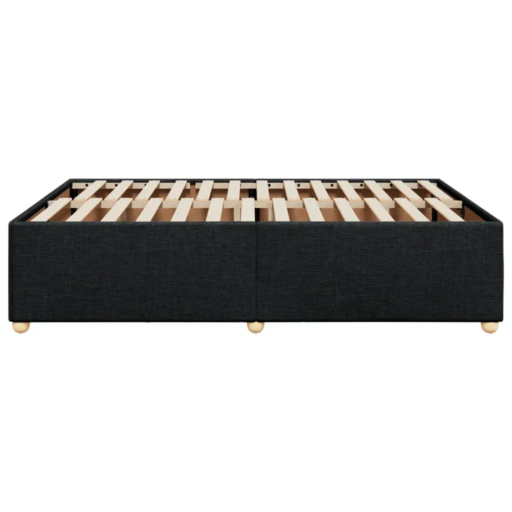 Letto matrimoniale | Letto per adulti | Giroletto senza Materasso Nero 160x200 cm in Tessuto - Image 5