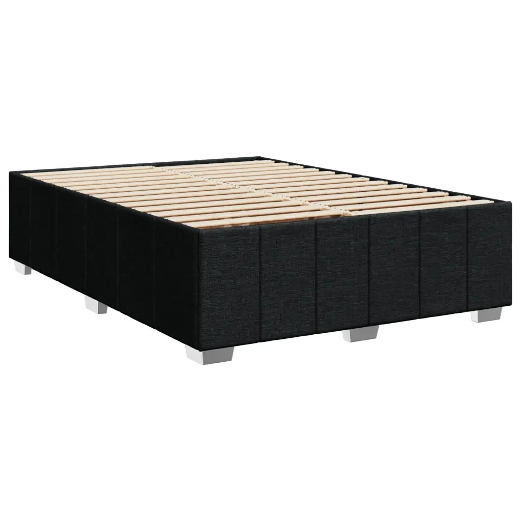 Letto matrimoniale | Letto per adulti | Giroletto senza Materasso Nero 160x200 cm in Tessuto - Image 3