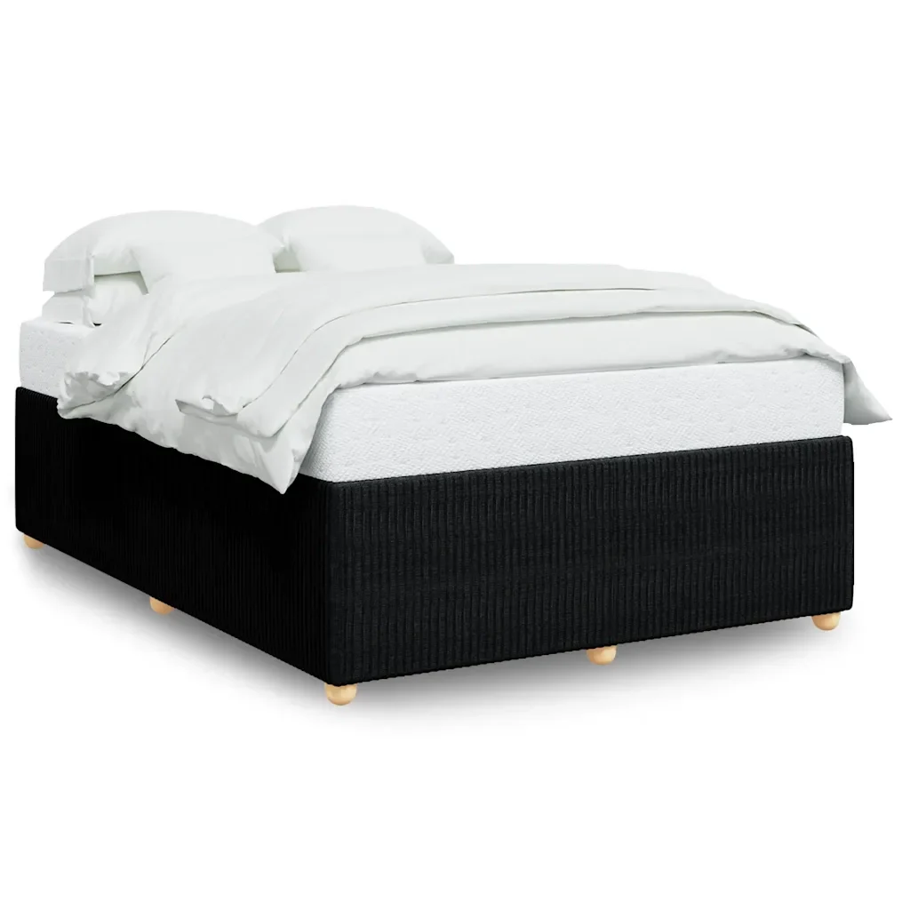 Letto matrimoniale | Letto per adulti | Giroletto senza Materasso Nero 160x200 cm in Tessuto